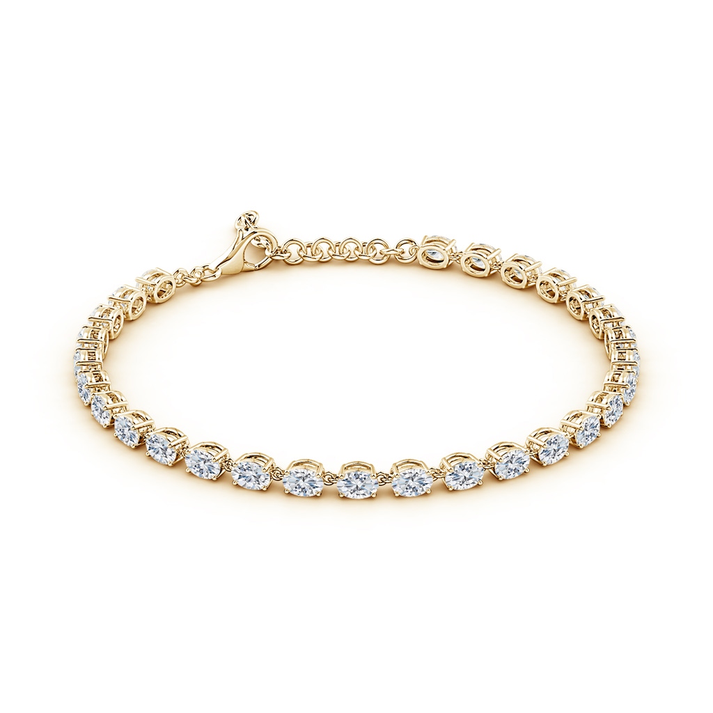 4x3mm GVS2 Oval Diamond Tennis Link Bracelet in Yellow Gold - side 199