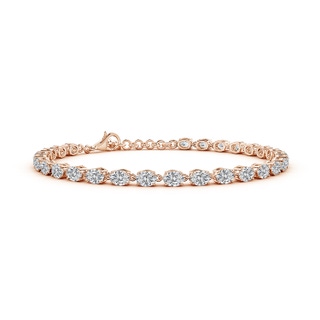 4x3mm HSI2 Oval Diamond Tennis Link Bracelet in 18K Rose Gold