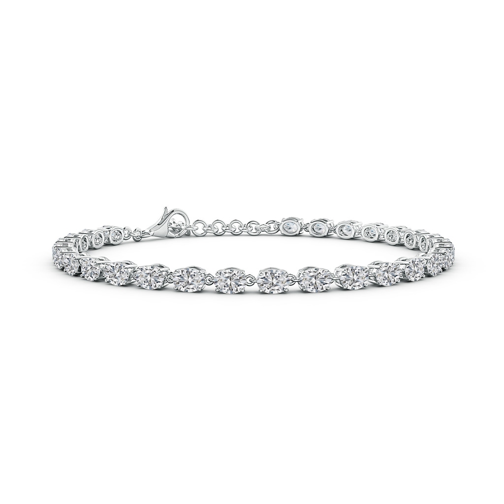 4x3mm HSI2 Oval Diamond Tennis Link Bracelet in White Gold