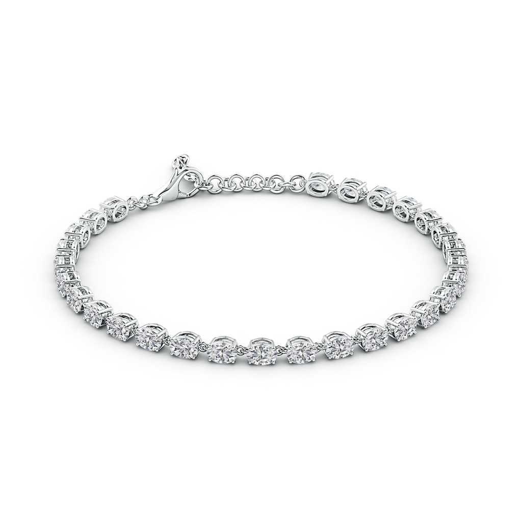 4x3mm HSI2 Oval Diamond Tennis Link Bracelet in White Gold - side 199