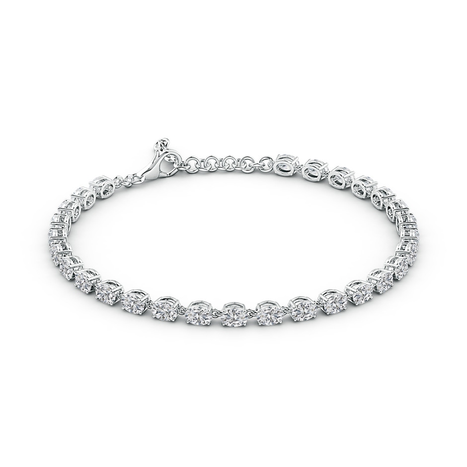 4x3mm HSI2 Oval Diamond Tennis Link Bracelet in White Gold side 199