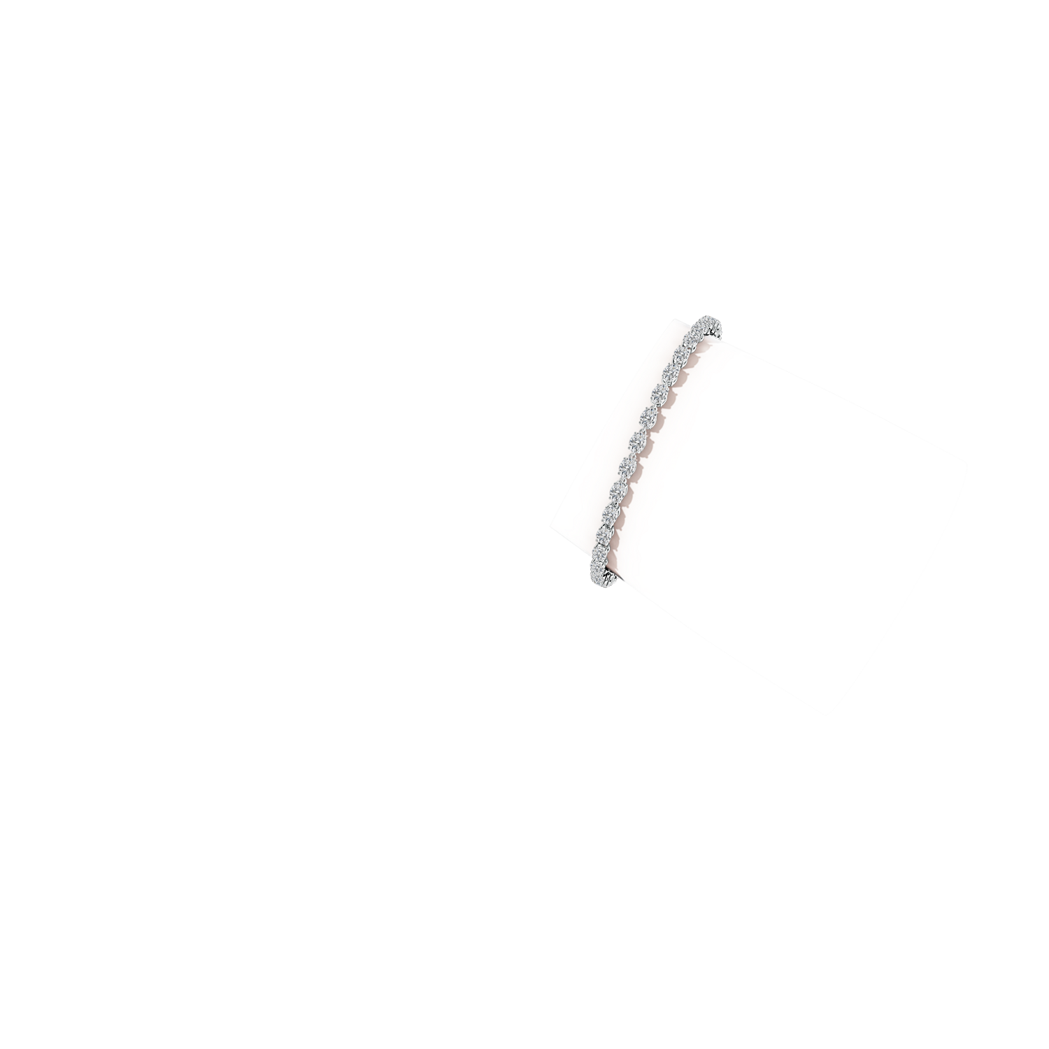 4x3mm HSI2 Oval Diamond Tennis Link Bracelet in White Gold - body_arm