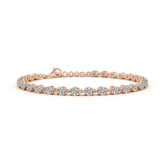 4x3mm KI3 Oval Diamond Tennis Link Bracelet in Rose Gold