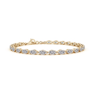 5x3mm IJI1I2 Oval Diamond Tennis Link Bracelet in Yellow Gold