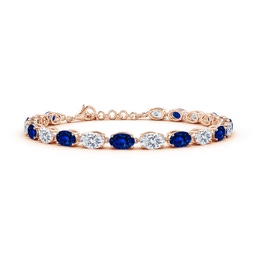 Oval Blue Sapphire Tennis Bracelets
