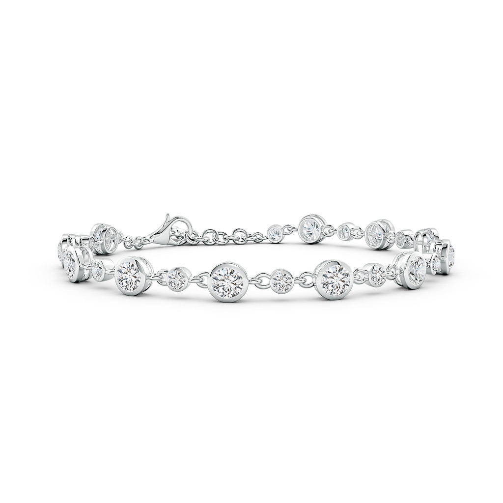 4.1mm HSI2 Alternating Size Round Diamond Tennis Bracelet in White Gold