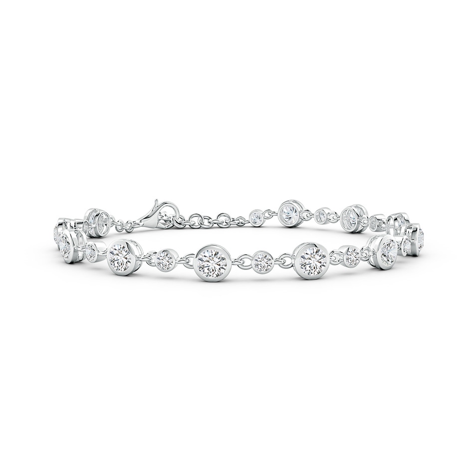 4.1mm HSI2 Alternating Size Round Diamond Tennis Bracelet in White Gold 