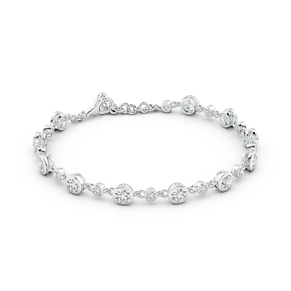 4.1mm HSI2 Alternating Size Round Diamond Tennis Bracelet in White Gold - side 199