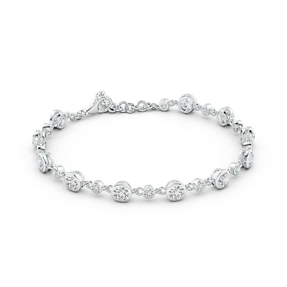 4.1mm HSI2 Alternating Size Round Diamond Tennis Bracelet in White Gold side 199