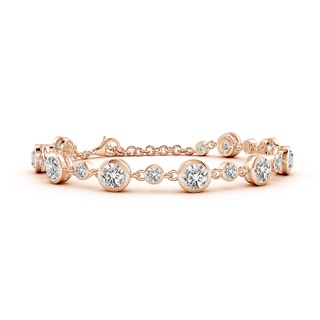 5.1mm IJI1I2 Alternating Size Round Diamond Tennis Bracelet in 18K Rose Gold