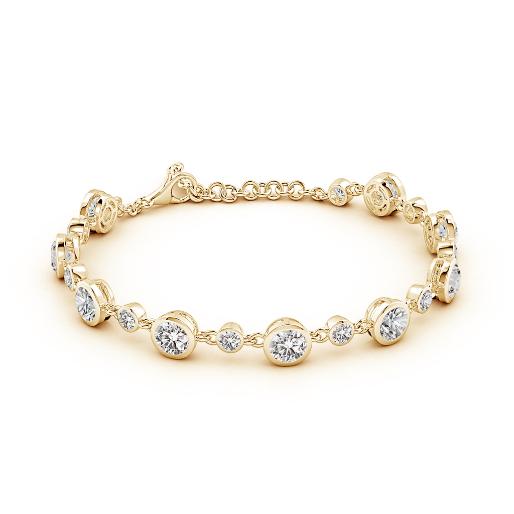 5.1mm IJI1I2 Alternating Size Round Diamond Tennis Bracelet in Yellow Gold - side 199