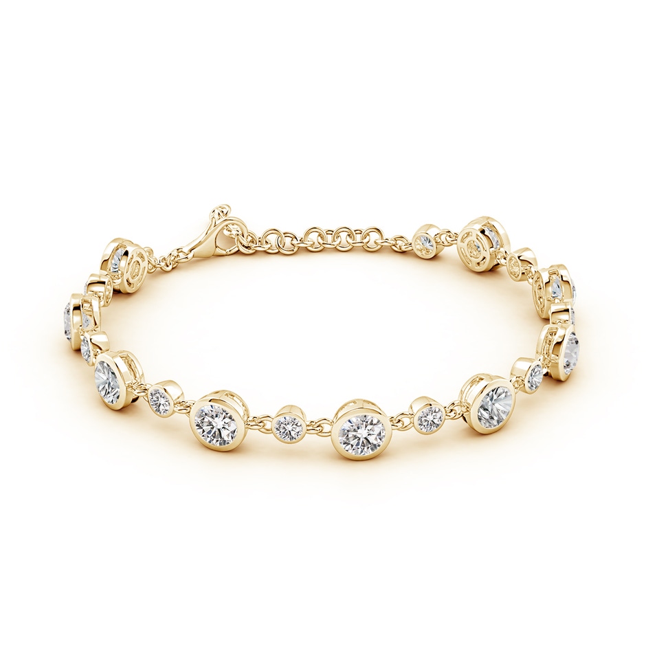 5.1mm IJI1I2 Alternating Size Round Diamond Tennis Bracelet in Yellow Gold side 199