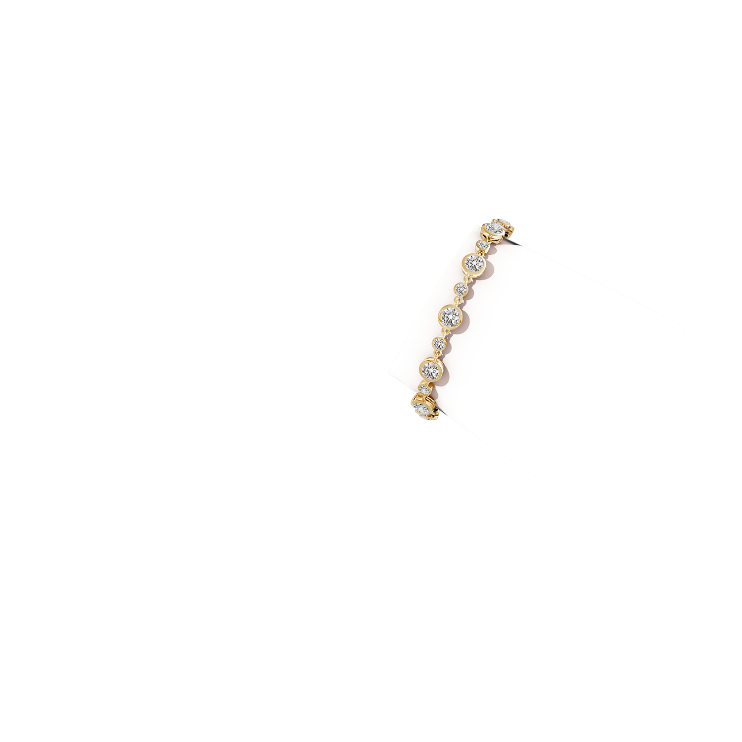 5.1mm IJI1I2 Alternating Size Round Diamond Tennis Bracelet in Yellow Gold - body_arm