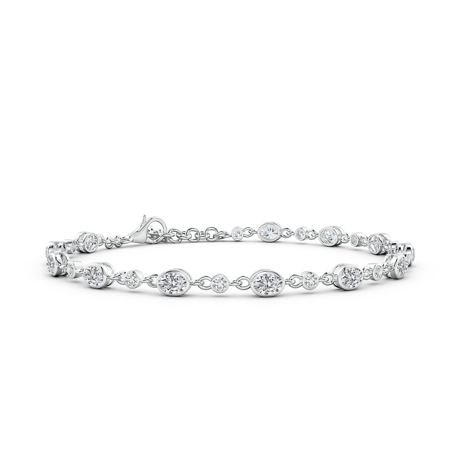 4x3mm HSI2 Alternating Oval and Round Diamond Tennis Bracelet in White Gold 