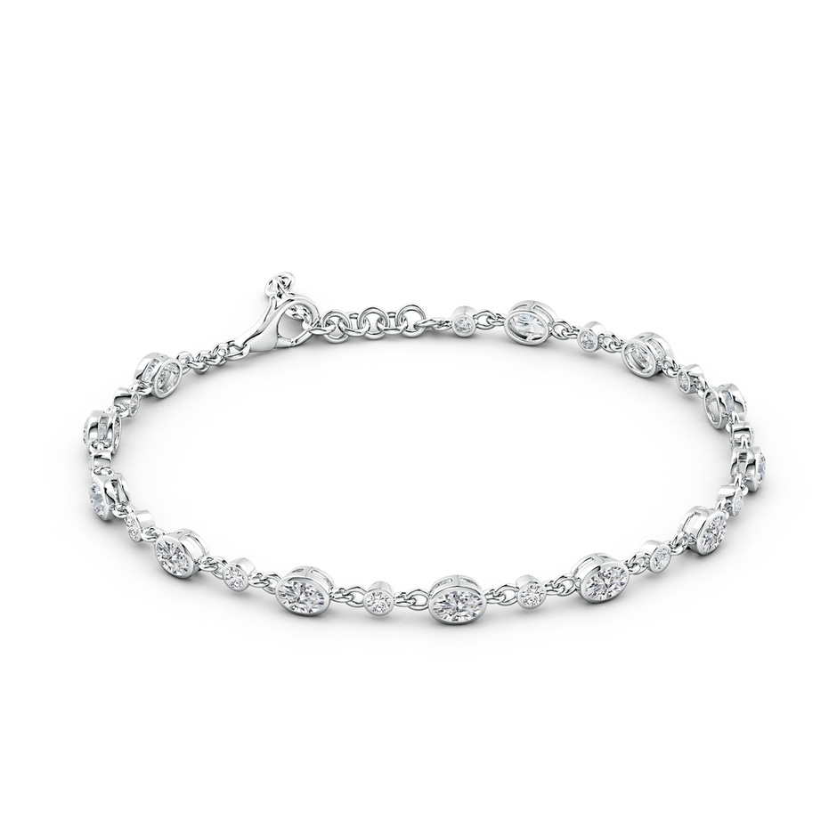 4x3mm HSI2 Alternating Oval and Round Diamond Tennis Bracelet in White Gold side 199