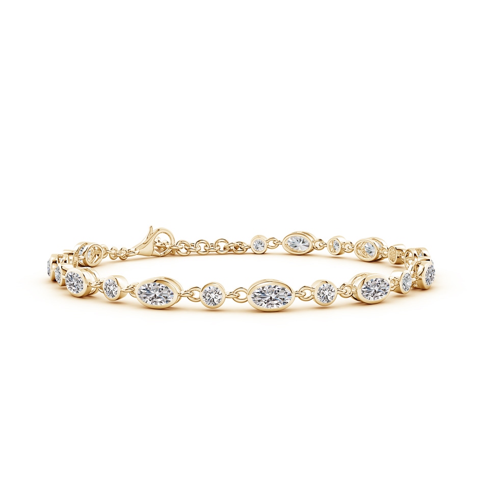 5x3mm IJI1I2 Alternating Oval and Round Diamond Tennis Bracelet in Yellow Gold 