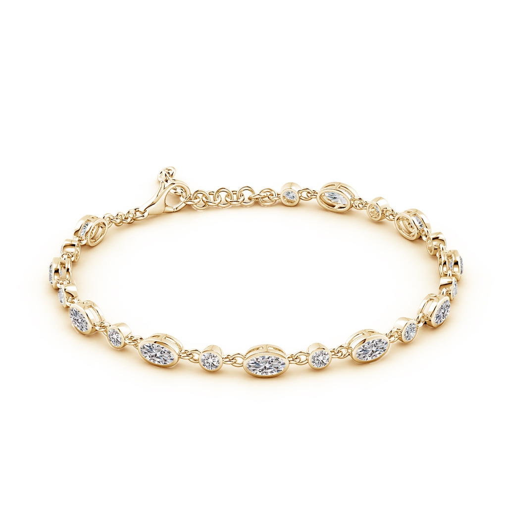 5x3mm IJI1I2 Alternating Oval and Round Diamond Tennis Bracelet in Yellow Gold Side 199