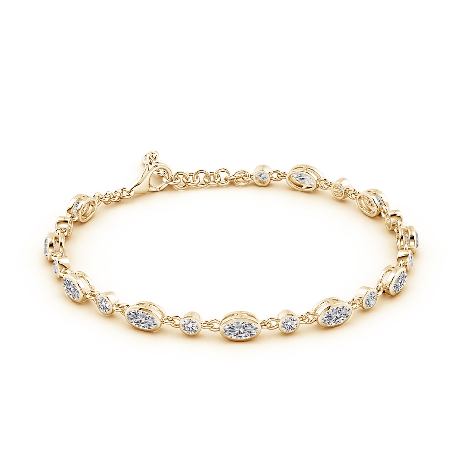 5x3mm IJI1I2 Alternating Oval and Round Diamond Tennis Bracelet in Yellow Gold side 199