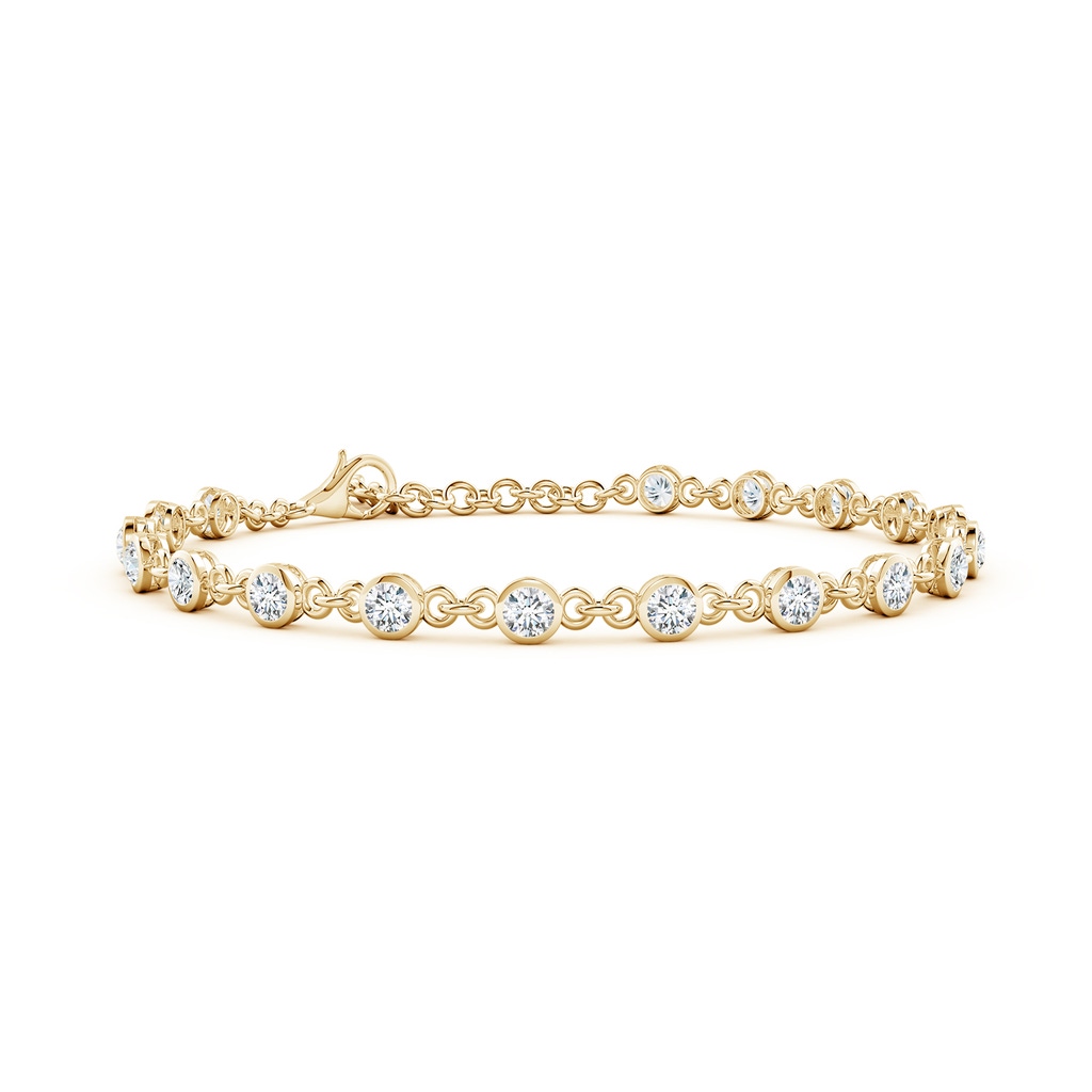 3mm GVS2 Bezel-Set Round Diamond Tennis Bracelet in Yellow Gold