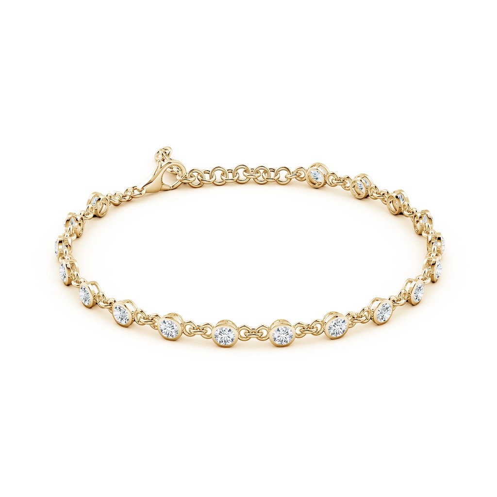 3mm GVS2 Bezel-Set Round Diamond Tennis Bracelet in Yellow Gold - side 199