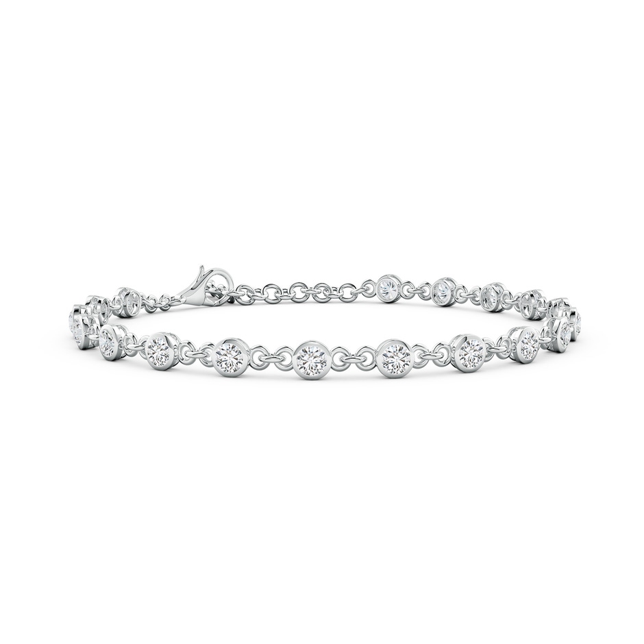 3mm HSI2 Bezel-Set Round Diamond Tennis Bracelet in White Gold 