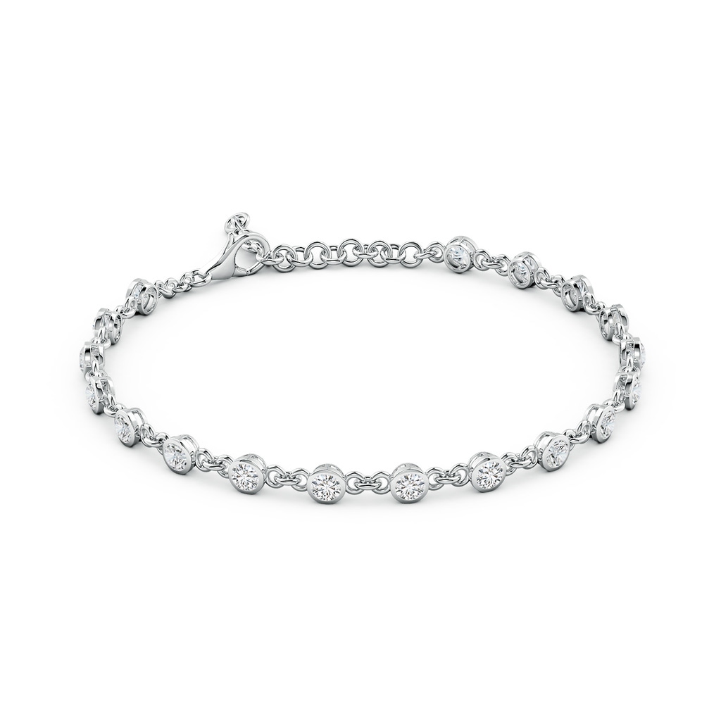 3mm HSI2 Bezel-Set Round Diamond Tennis Bracelet in White Gold - side 199