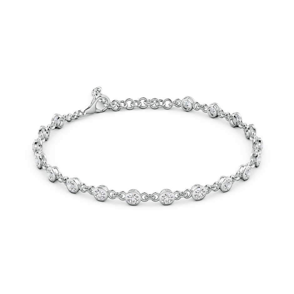 3mm HSI2 Bezel-Set Round Diamond Tennis Bracelet in White Gold side 199