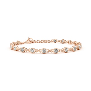 3mm KI3 Bezel-Set Round Diamond Tennis Bracelet in Rose Gold