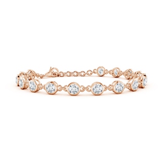 4.1mm GVS2 Bezel-Set Round Diamond Tennis Bracelet in Rose Gold