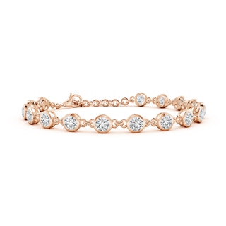 4.1mm HSI2 Bezel-Set Round Diamond Tennis Bracelet in 9K Rose Gold