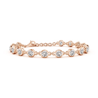 4.1mm IJI1I2 Bezel-Set Round Diamond Tennis Bracelet in Rose Gold