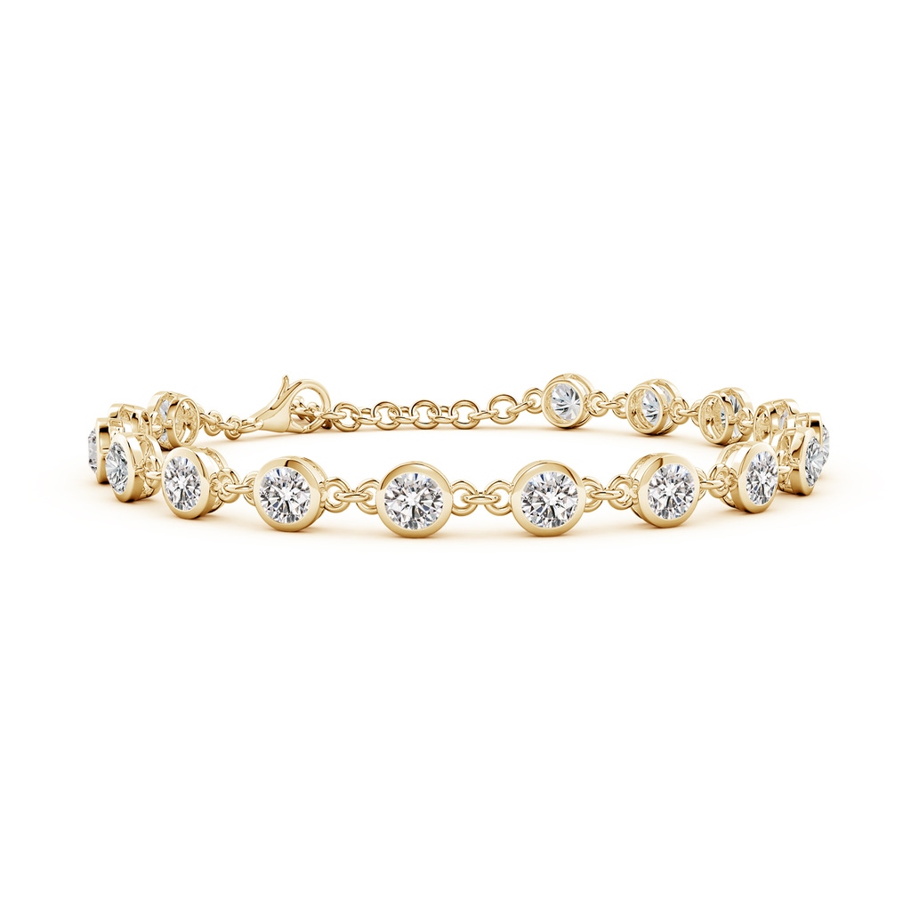 4.1mm IJI1I2 Bezel-Set Round Diamond Tennis Bracelet in Yellow Gold