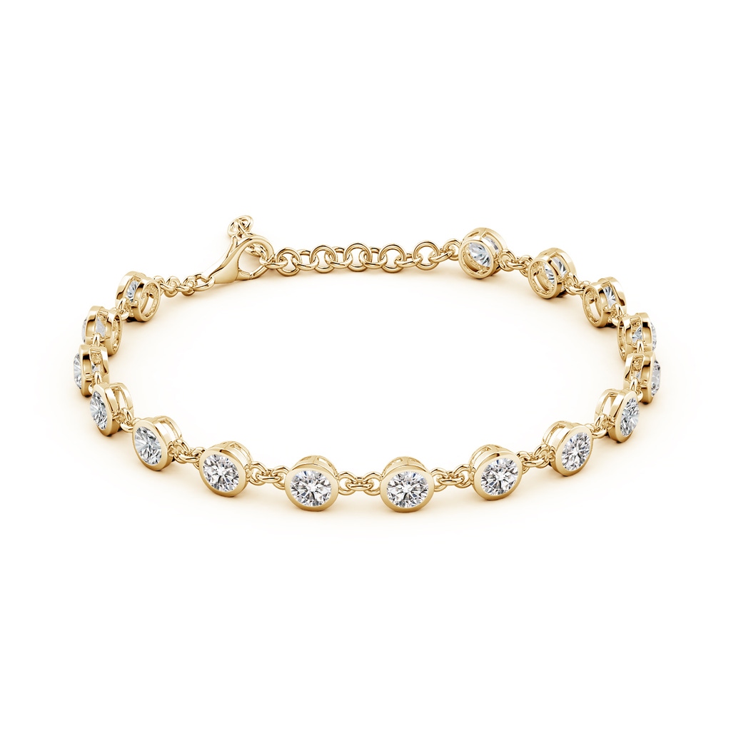 4.1mm IJI1I2 Bezel-Set Round Diamond Tennis Bracelet in Yellow Gold - side 199