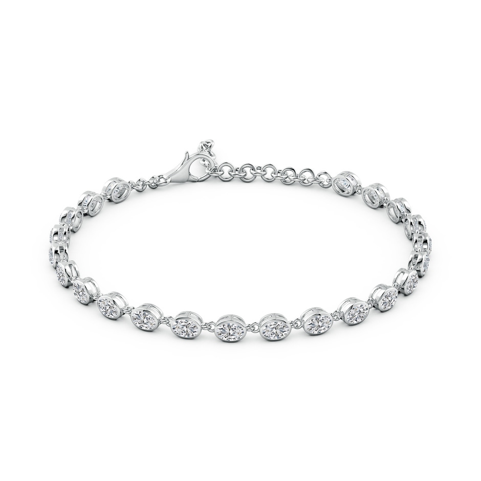 4x3mm HSI2 Bezel-Set Oval Diamond Tennis Bracelet in White Gold side 199