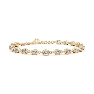 5x3mm IJI1I2 Bezel-Set Oval Diamond Tennis Bracelet in Yellow Gold