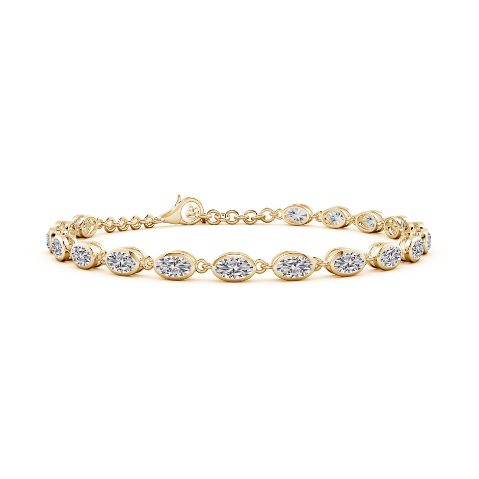 5x3mm IJI1I2 Bezel-Set Oval Diamond Tennis Bracelet in Yellow Gold 