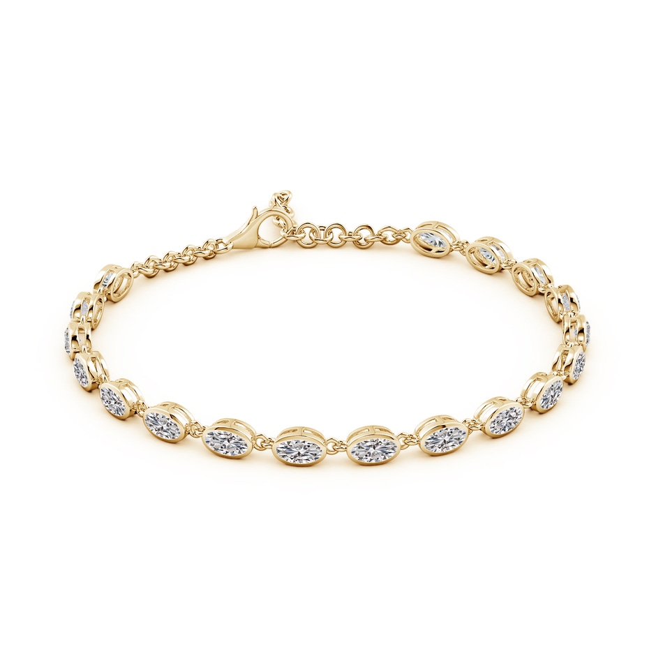 5x3mm IJI1I2 Bezel-Set Oval Diamond Tennis Bracelet in Yellow Gold side 199