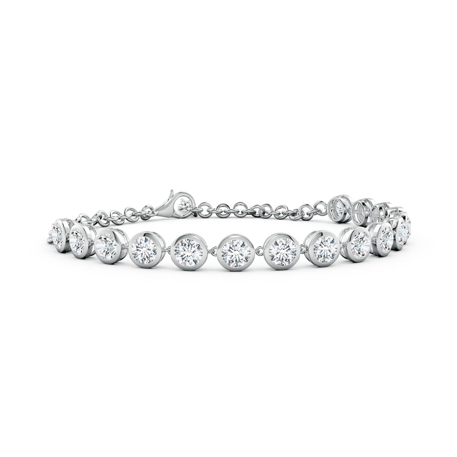 4.1mm GVS2 Round Diamond Chain Bracelet in White Gold