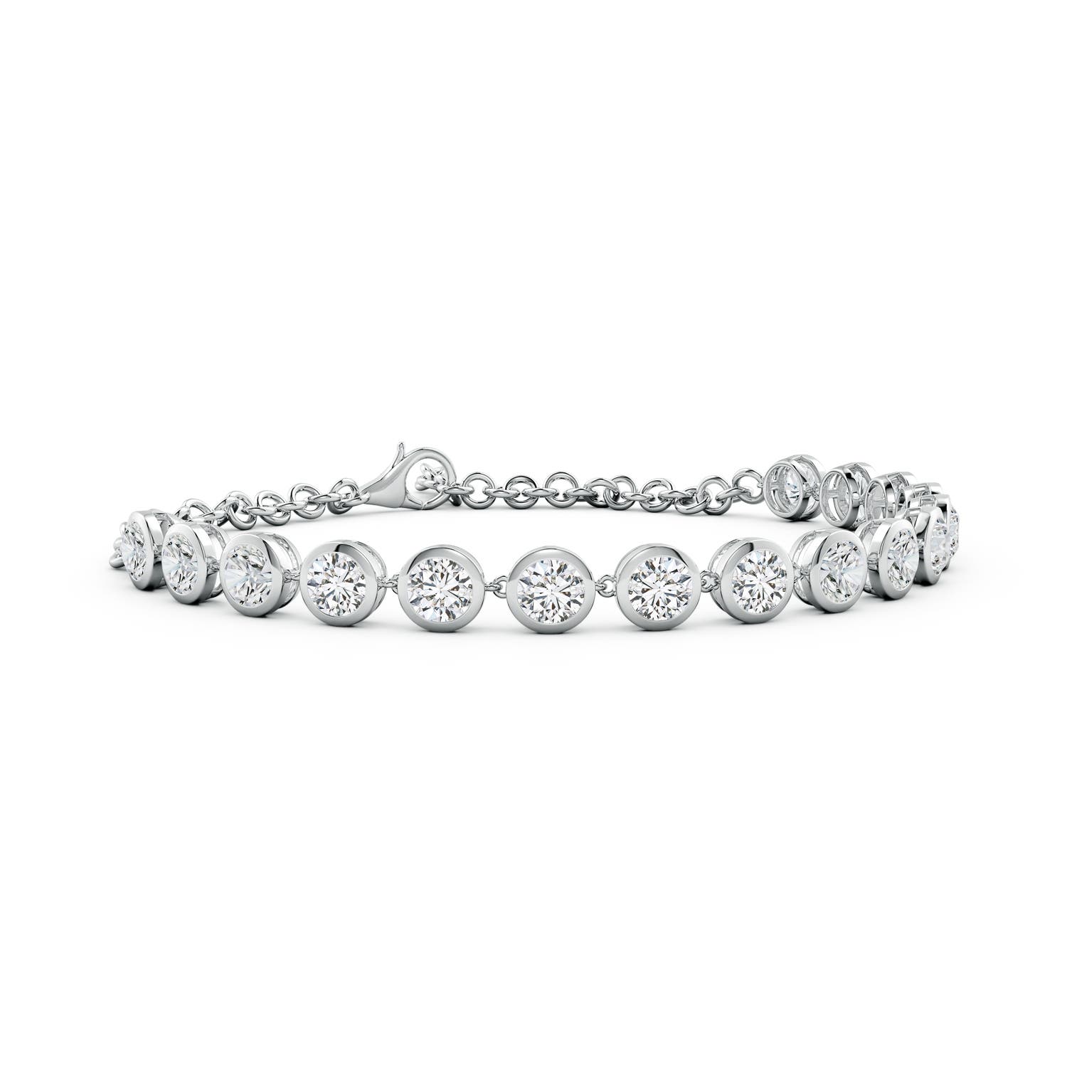 4.1mm HSI2 Round Diamond Chain Bracelet in 18CT White Gold