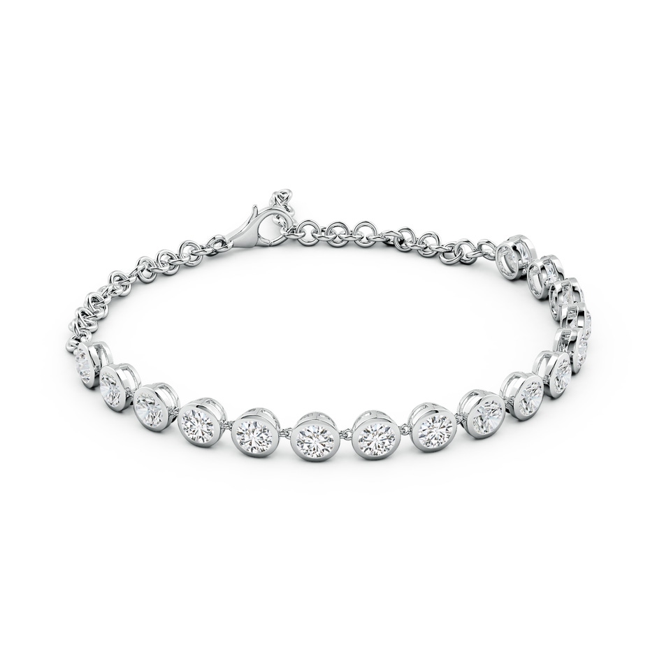 4.1mm HSI2 Round Diamond Chain Bracelet in White Gold side 199