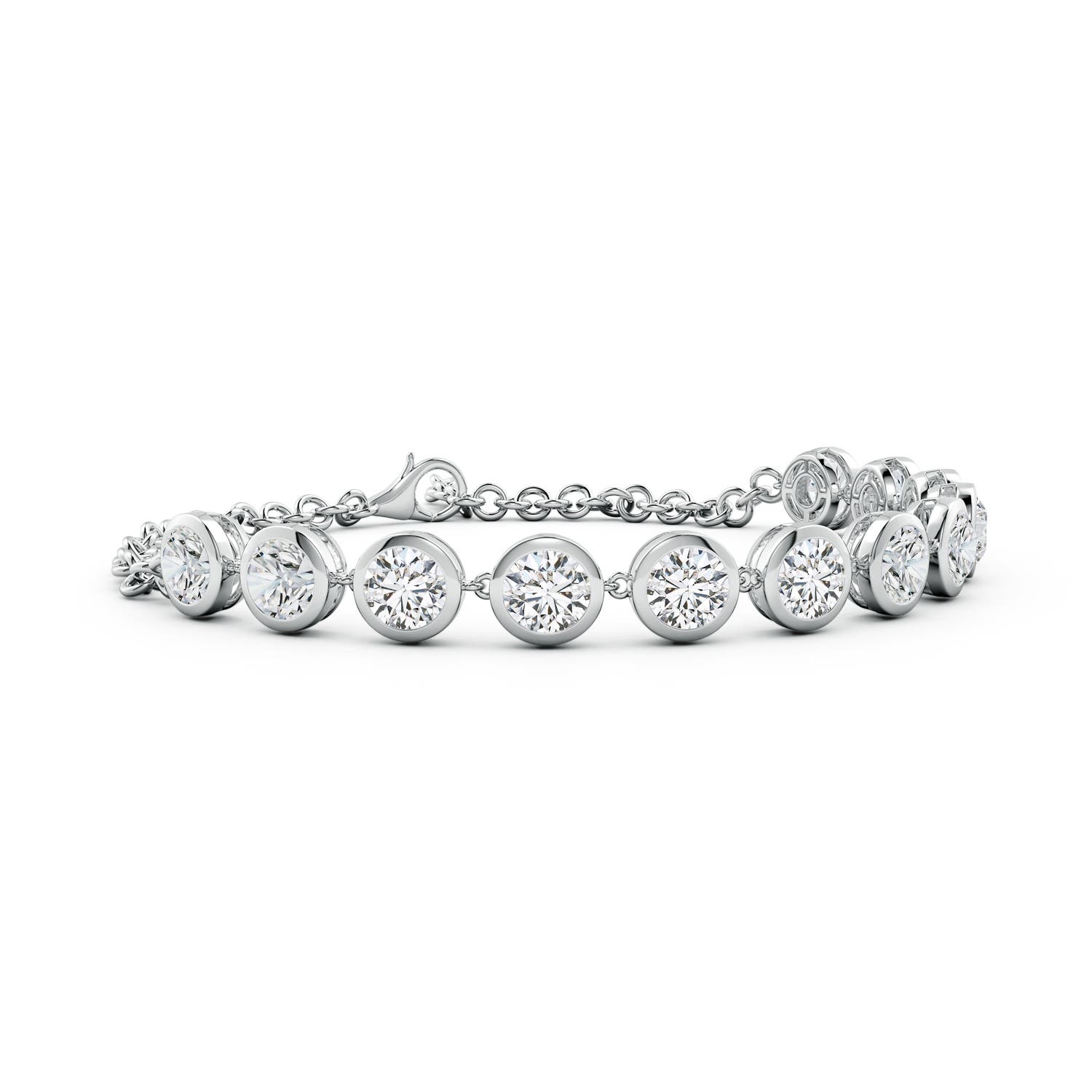 5.1mm HSI2 Round Diamond Chain Bracelet in White Gold