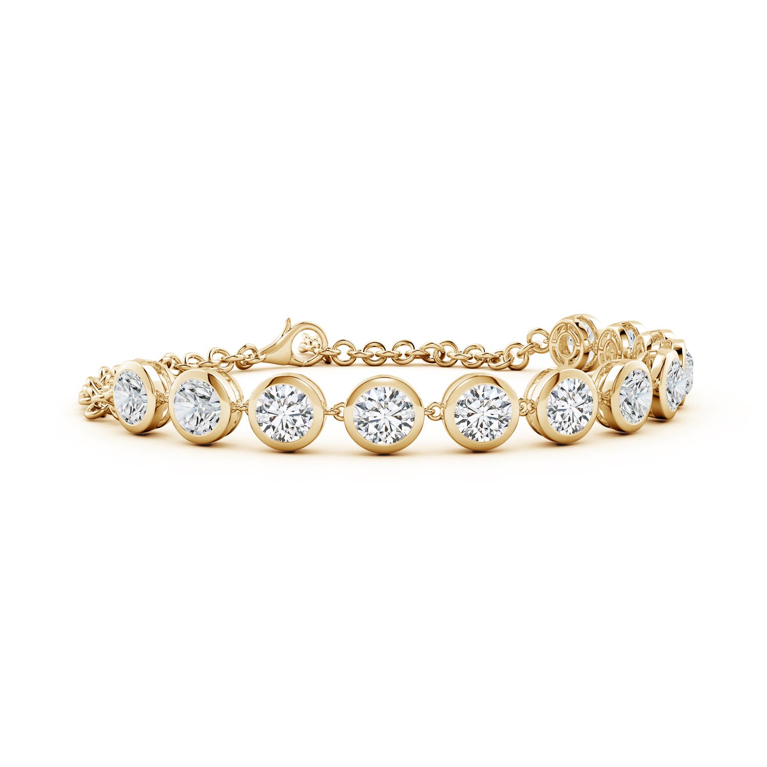 5.1mm HSI2 Round Diamond Chain Bracelet in Yellow Gold