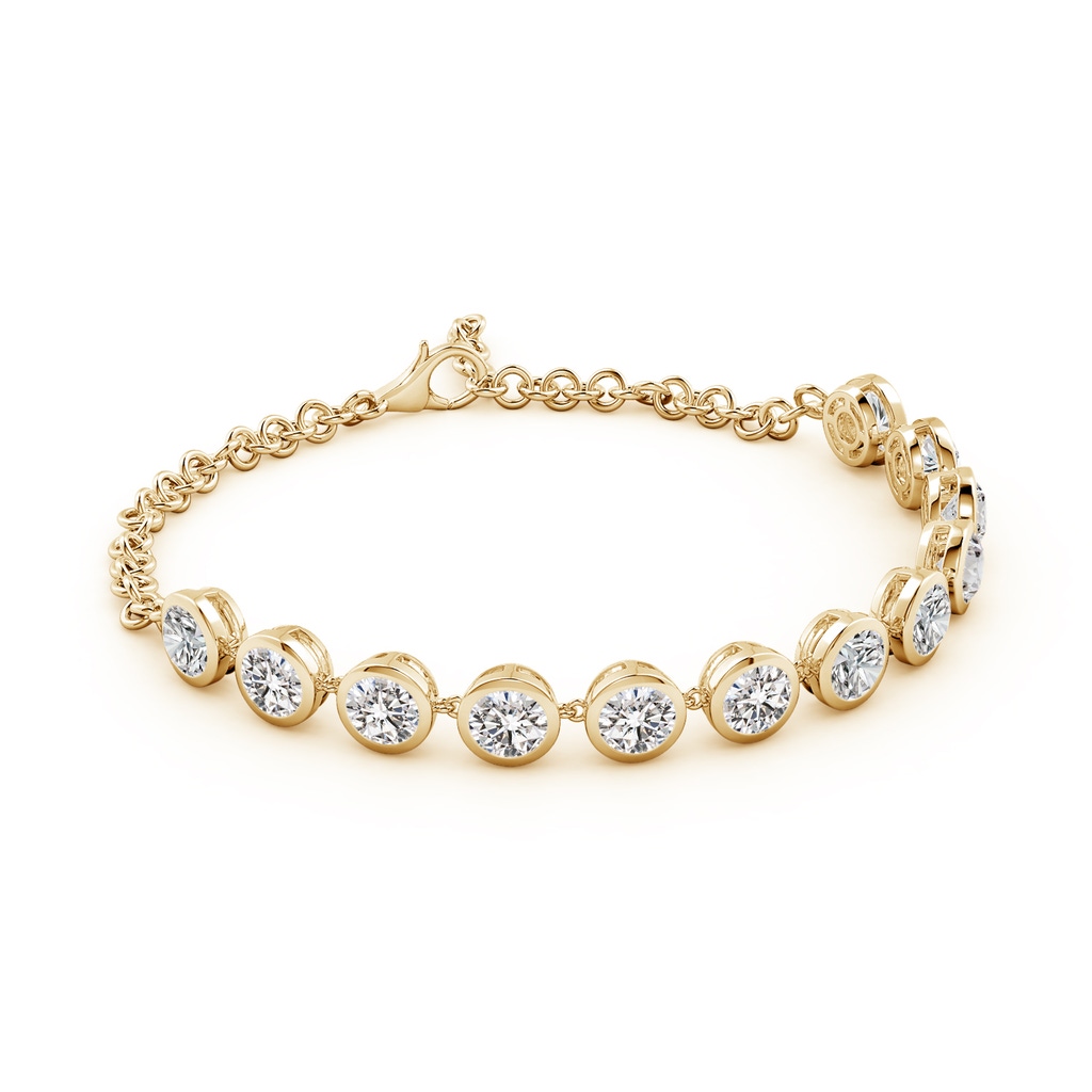 5.1mm IJI1I2 Round Diamond Chain Bracelet in Yellow Gold - side 199