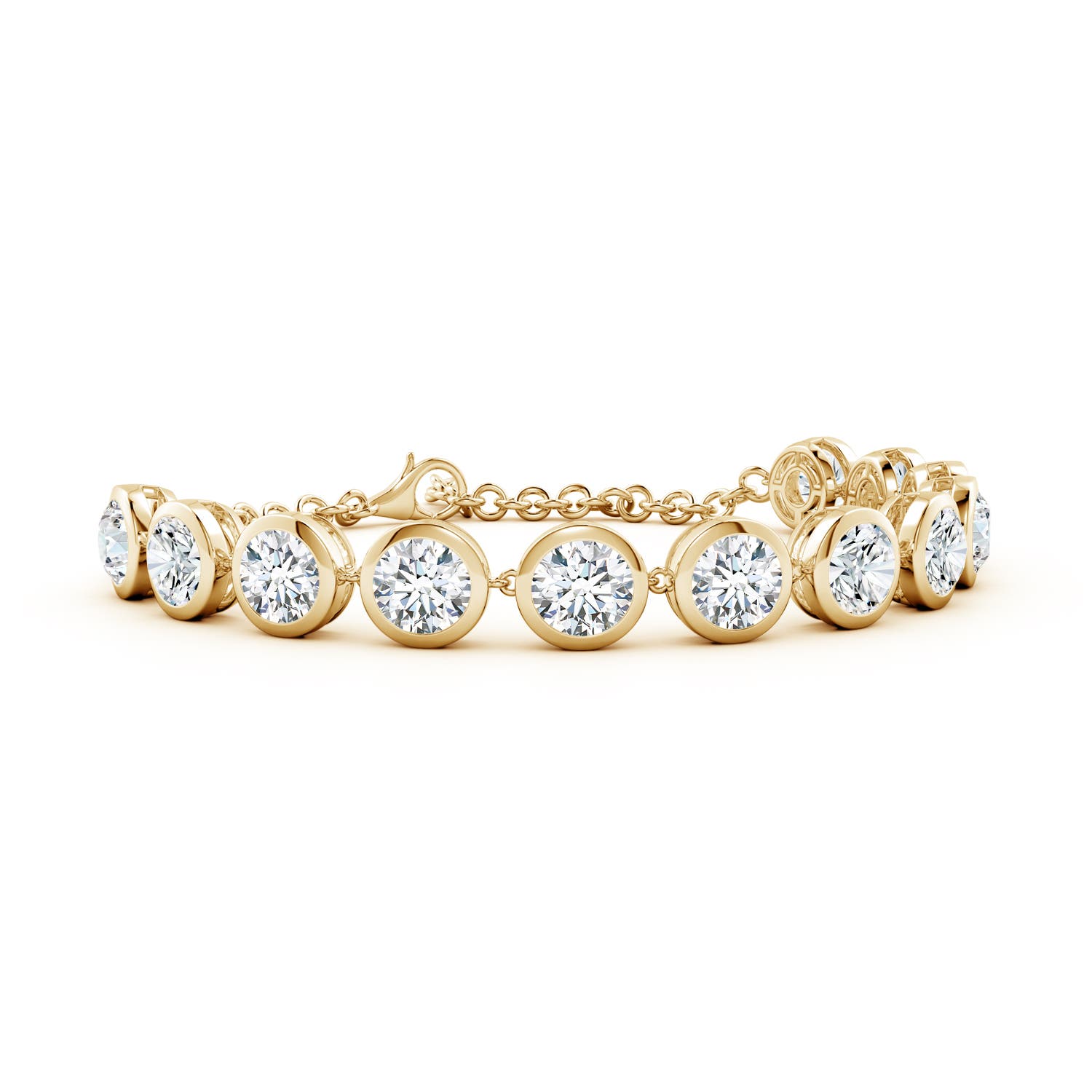 5.9mm GVS2 Round Diamond Chain Bracelet in Yellow Gold