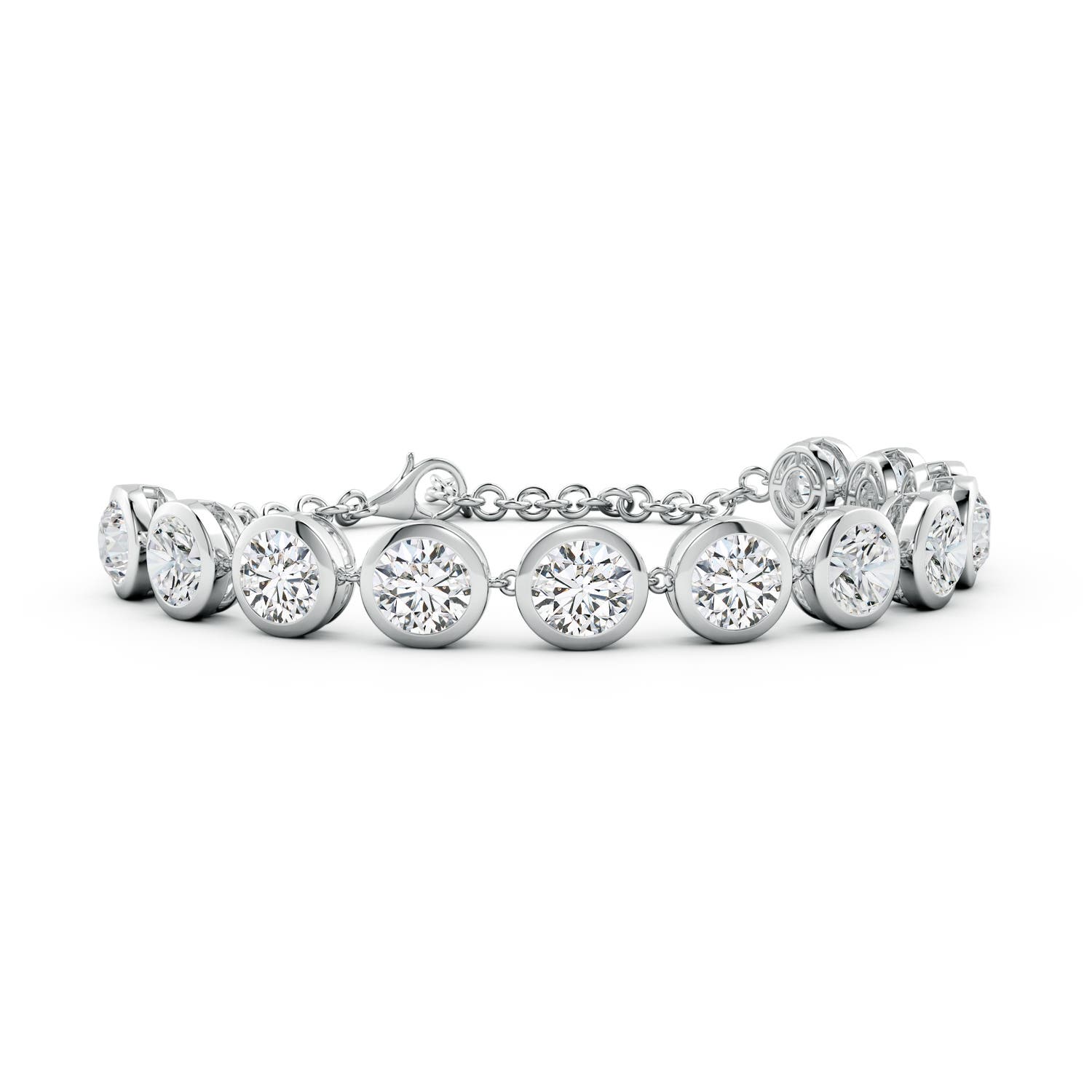 5.9mm HSI2 Round Diamond Chain Bracelet in White Gold