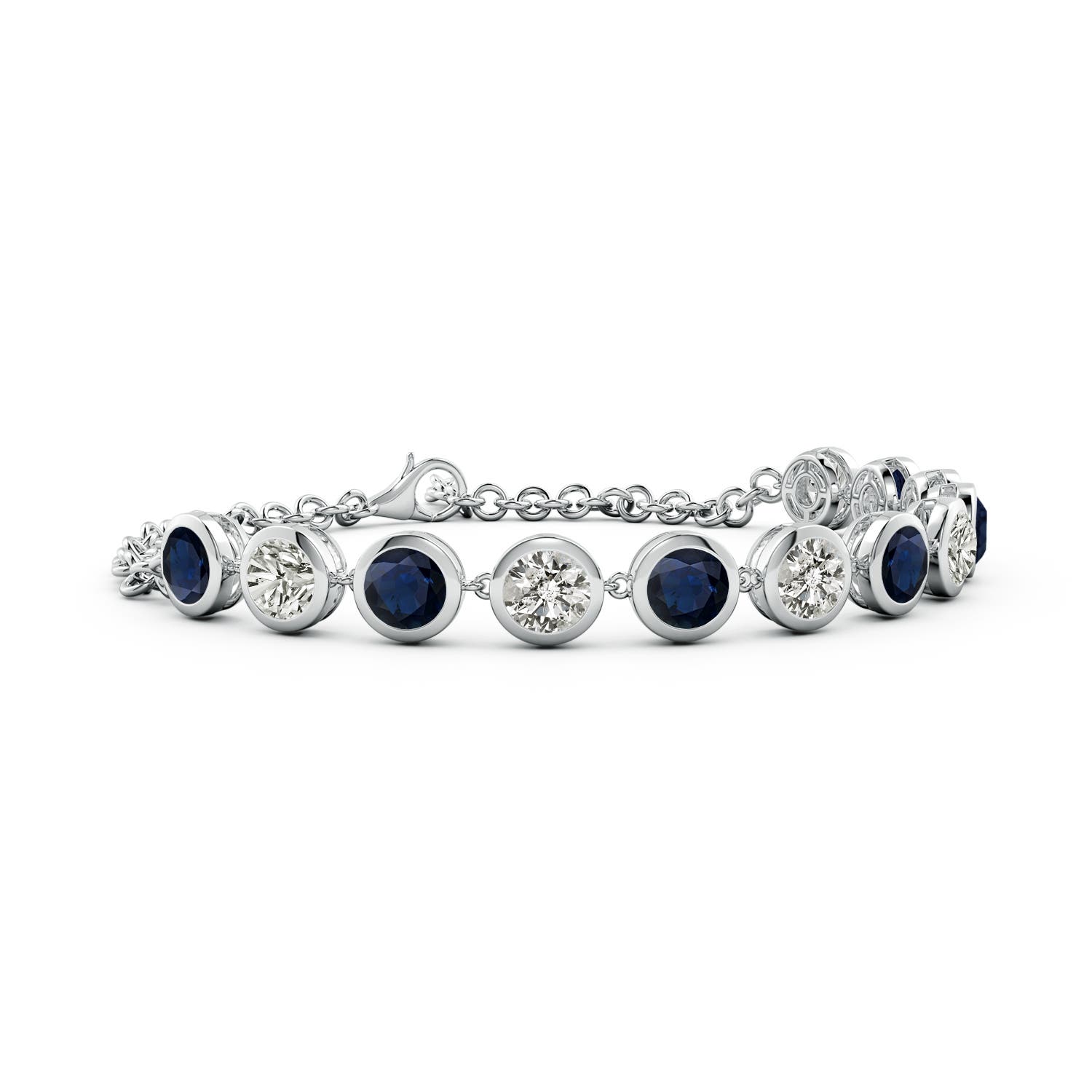 A - Blue Sapphire / 6.42 CT / 14 KT White Gold