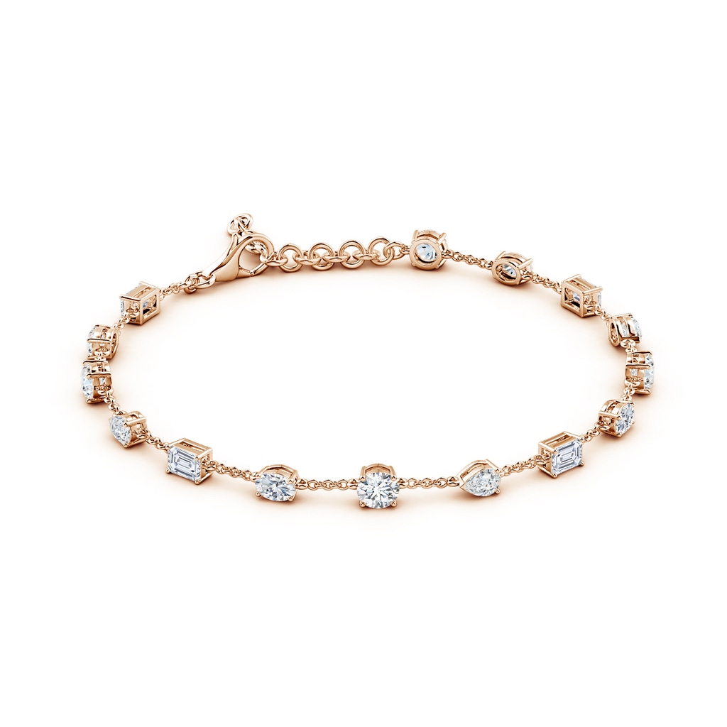 4.1mm GVS2 Multi-Shape Diamond Station Bracelet in Rose Gold - side 199