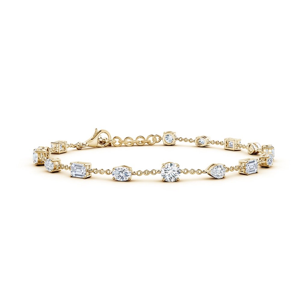 4.1mm GVS2 Multi-Shape Diamond Station Bracelet in Yellow Gold