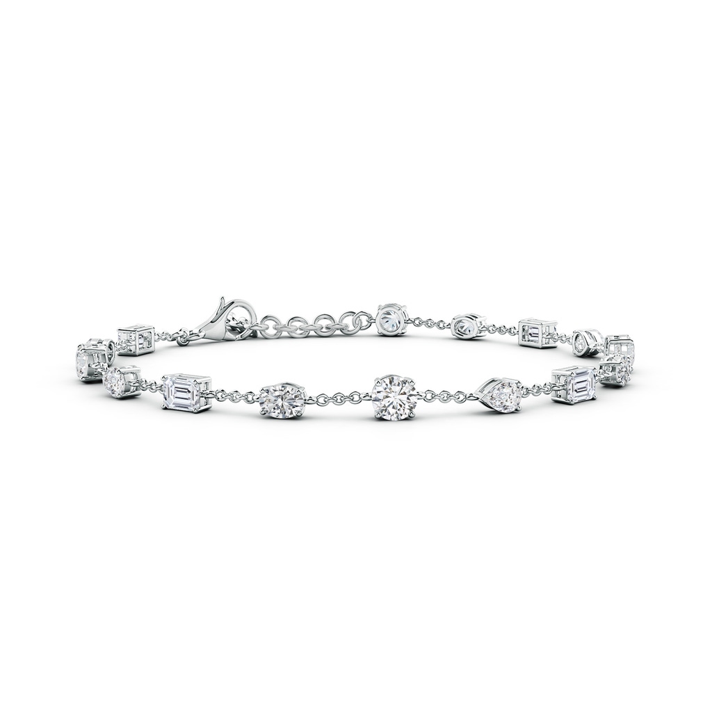 4.1mm HSI2 Multi-Shape Diamond Station Bracelet in White Gold