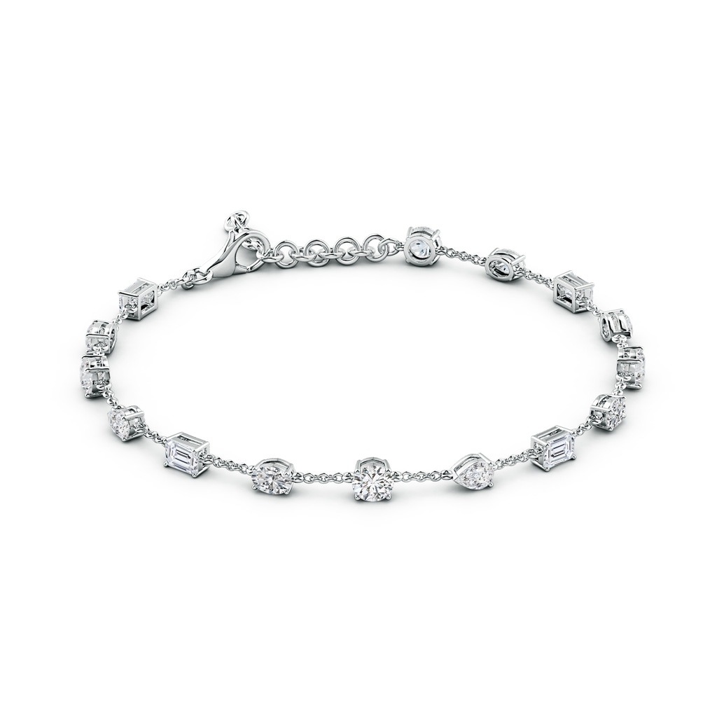4.1mm HSI2 Multi-Shape Diamond Station Bracelet in White Gold - side 199